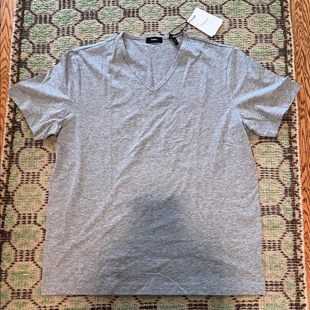 Theory Gray V-Neck Men's Tee